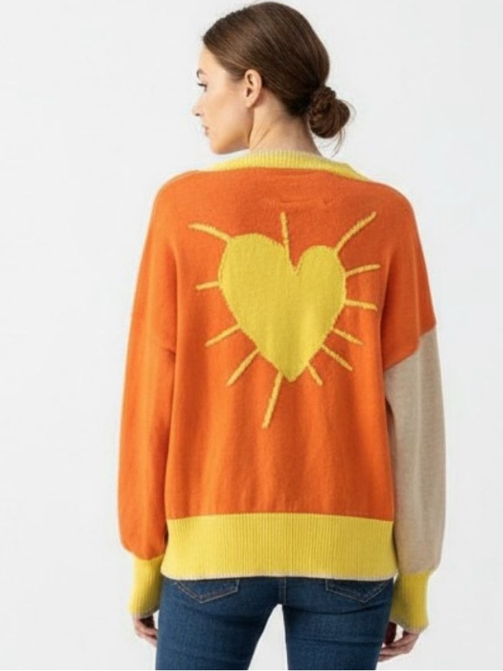 Kerri Rosenthal Colorblock Sun Heart Cardigan Medium